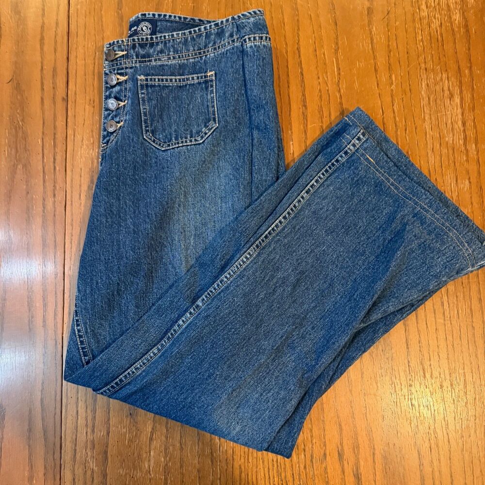 Venezia Jeans Women’s Size 16 Blue Denim Wide Leg Button Fly Jeans Pants